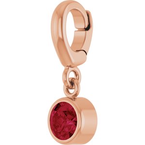 14K Rose Gold Natural Ruby Charm/Pendant – image 2