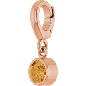 14K Rose Gold Natural Citrine Charm/Pendant – image 2