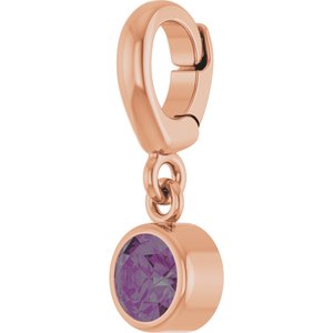 14K Rose Gold Lab-Grown Alexandrite Charm/Pendant – image 2
