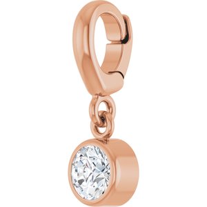 14K Rose Gold 1/4 CT Natural Diamond Charm/Pendant – image 2
