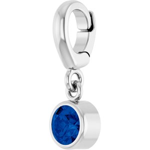 14K White Gold Lab-Grown Blue Sapphire Charm/Pendant – image 2