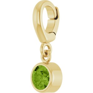 14K Yellow Gold Natural Peridot Charm/Pendant – image 2