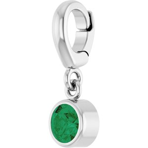 Sterling Silver Natural Emerald Charm/Pendant – image 2