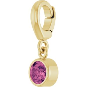 14K Yellow Gold Natural Pink Tourmaline Charm/Pendant – image 2