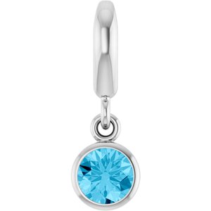 Sterling Silver Natural Aquamarine Charm/Pendant