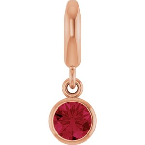 14K Rose Gold Natural Ruby Charm/Pendant
