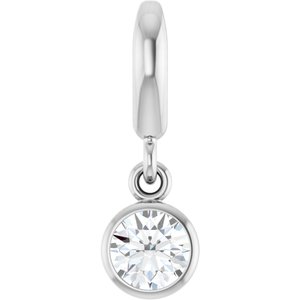 Platinum 4 mm Round Bezel-Set Charm/Pendant Mounting