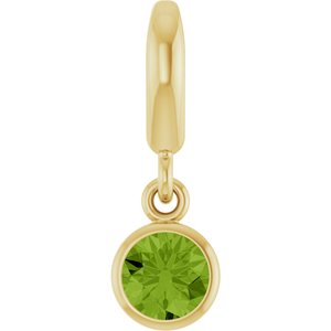 14K Yellow Gold Natural Peridot Charm/Pendant