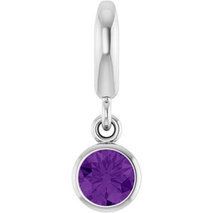 Sterling Silver Natural Amethyst Charm/Pendant