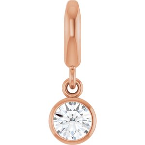 14K Rose Gold 4 mm Round Bezel-Set Charm/Pendant Mounting