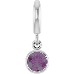 Sterling Silver Lab-Grown Alexandrite Charm/Pendant