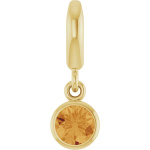 14K Yellow Gold Natural Citrine Charm/Pendant