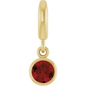14K Yellow Gold Natural Mozambique Garnet Charm/Pendant