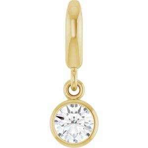 14K Yellow Gold 1/4 CT Natural Diamond Charm/Pendant