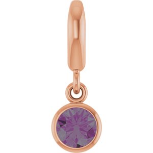 14K Rose Gold Lab-Grown Alexandrite Charm/Pendant
