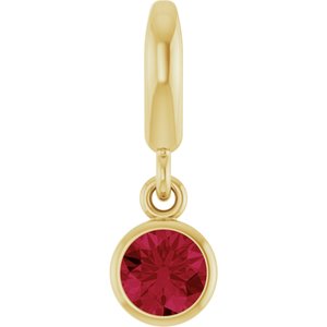 14K Yellow Gold Natural Ruby Charm/Pendant