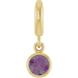 14K Yellow Gold Lab-Grown Alexandrite Charm/Pendant