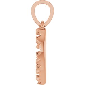 14K Rose Gold 2 mm Round Accented Heart Pendant Mounting – image 6