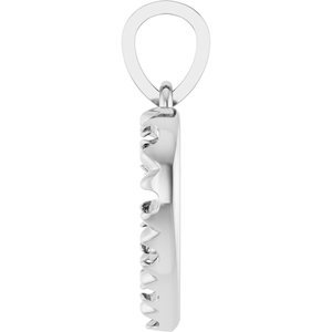 Platinum 2 mm Round Accented Heart Pendant Mounting – image 6