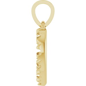 10K Yellow Gold 2 mm Round Accented Heart Pendant Mounting – image 6