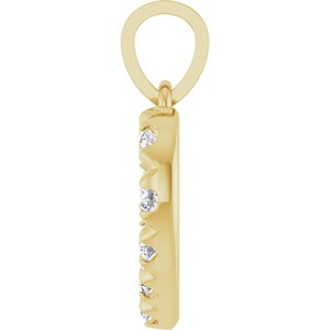 10K Yellow Gold 2 mm Round Accented Heart Pendant Mounting – image 5
