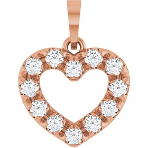 14K Rose Gold 1/3 CTW Natural Diamond Heart Pendant