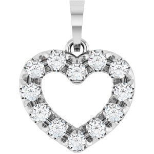 14K White Gold 1/3 CTW Lab-Grown Diamond Heart Pendant