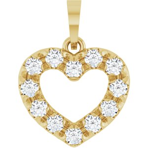 14K Yellow Gold 1/3 CTW Lab-Grown Diamond Heart Pendant
