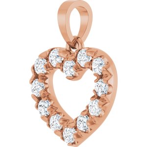 14K Rose Gold 1/3 CTW Lab-Grown Diamond Heart Pendant – image 2