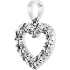 Platinum 2 mm Round Accented Heart Pendant Mounting – image 4