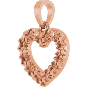 14K Rose Gold 2 mm Round Accented Heart Pendant Mounting – image 4