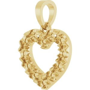 10K Yellow Gold 2 mm Round Accented Heart Pendant Mounting – image 4