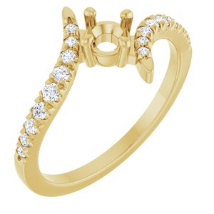 10K Yellow Gold 4 mm Round 1/5 CTW Natural Diamond Semi-Set Bypass Ring – image 2