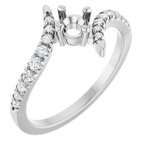 Platinum 4 mm Round 1/5 CTW Natural Diamond Semi-Set Bypass Ring – image 2