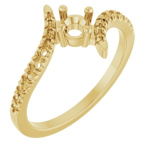 10K Yellow Gold 4 mm Round Accented Bypass Ring Mounting – image 2