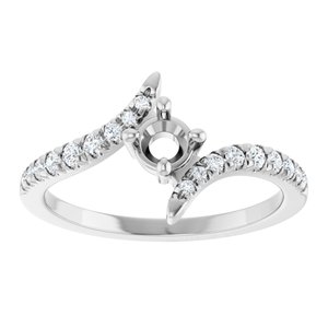 Platinum 4 mm Round 1/5 CTW Lab-Grown Diamond Semi-Set Bypass Ring – image 6