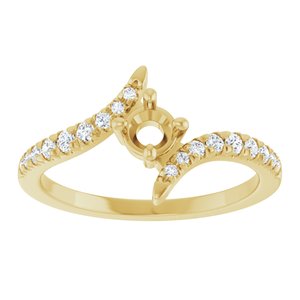 10K Yellow Gold 4 mm Round 1/5 CTW Lab-Grown Diamond Semi-Set Bypass Ring – image 6