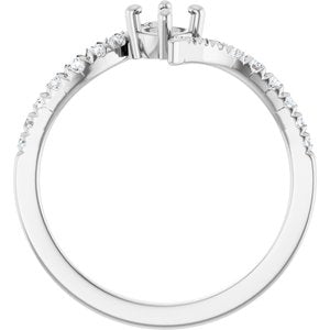 Sterling Silver 4 mm Round 1/5 CTW Natural Diamond Semi-Set Bypass Ring – image 4