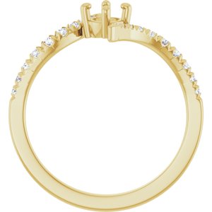 14K Yellow Gold 4 mm Round 1/5 CTW Natural Diamond Semi-Set Bypass Ring – image 4