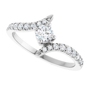 Sterling Silver 4 mm Round 1/5 CTW Natural Diamond Semi-Set Bypass Ring – image 8