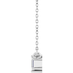 10K White Gold 4x2 mm Straight Baguette .08 CTW Natural Diamond Semi-Set Three-Stone Bar 18" Necklace – image 6