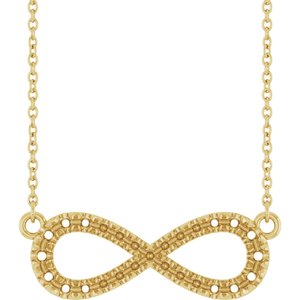14K Yellow Gold 1.7 mm Round Infinity-Inspired 18" Necklace Mounting – image 2