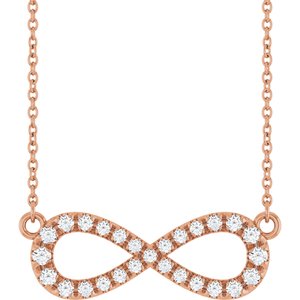 14K Rose Gold 1/3 CTW Natural Diamond Infinity-Inspired 18" Necklace