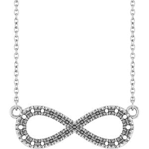 10K White Gold 1.7 mm Round Infinity-Inspired 18" Necklace Mounting – image 2