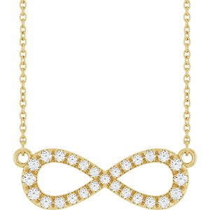 14K Yellow Gold 1/3 CTW Natural Diamond Infinity-Inspired 18" Necklace