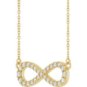 14K Yellow Gold 1.7 mm Round Infinity-Inspired 18" Necklace Mounting – image 3