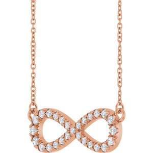 14K Rose Gold 1/3 CTW Lab-Grown Diamond Infinity-Inspired 18" Necklace – image 2