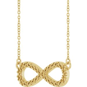 14K Yellow Gold 1.7 mm Round Infinity-Inspired 18" Necklace Mounting – image 4