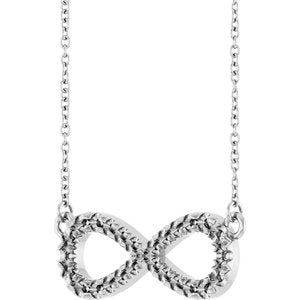 10K White Gold 1.7 mm Round Infinity-Inspired 18" Necklace Mounting – image 4