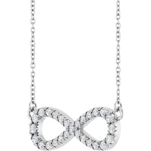 10K White Gold 1.7 mm Round Infinity-Inspired 18" Necklace Mounting – image 3